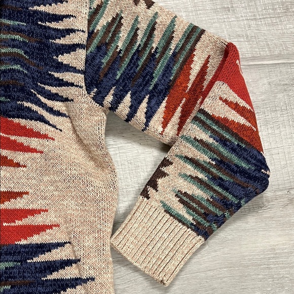 Lucky Brand Aztec Patterned Shawl Collar Sweater XS - Picture 8 of 11